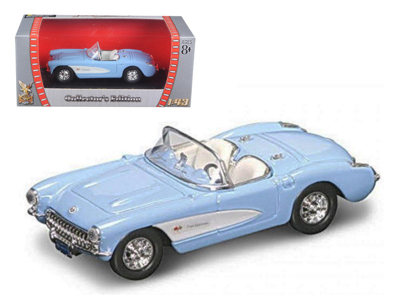 1957 Chevrolet Corvette Blue 1/43 Diecast Model Car by Road Signature-0