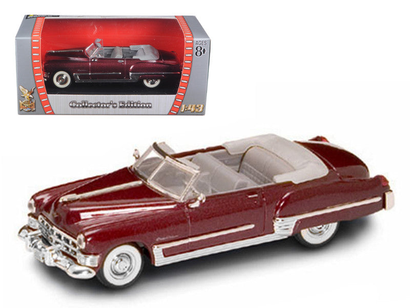 1949 Cadillac Coupe DeVille Convertible Burgundy Metallic 1/43 Diecast Car by Road Signature-0