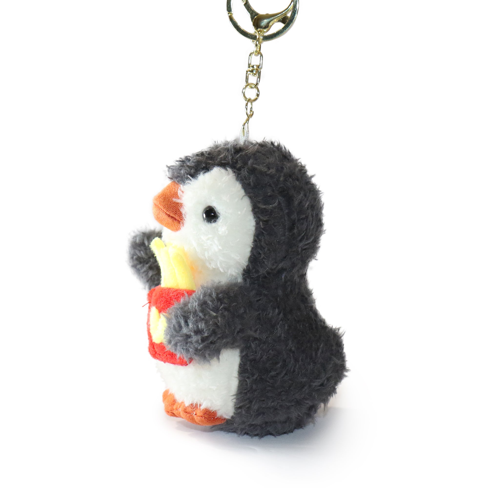 Fritter Penguin white Black Bow and Heart Charm 4-inch  6