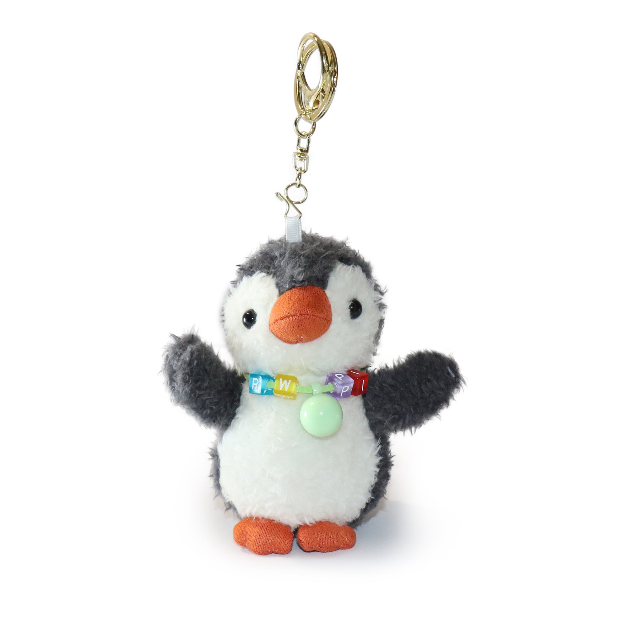 Fritter Penguin white Black Bow and Heart Charm 4-inch  15