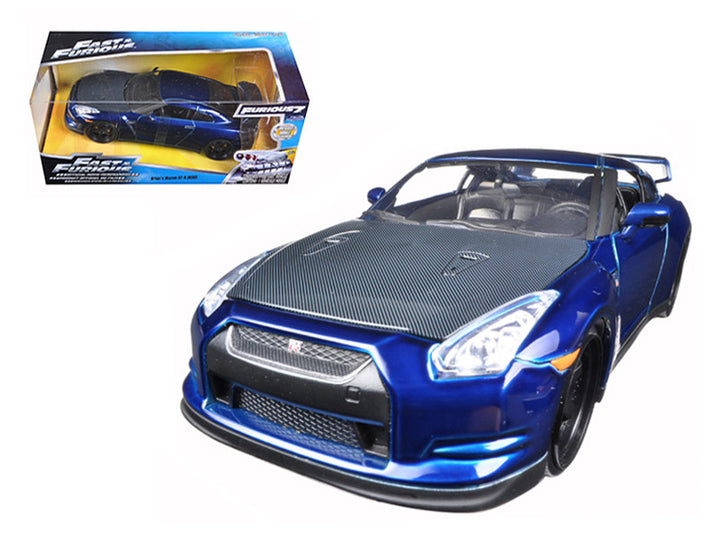 Brian's 2009 Nissan GTR R35 Blue "Fast & Furious 7" Movie 1/24 Diecast Model Car by Jada-0