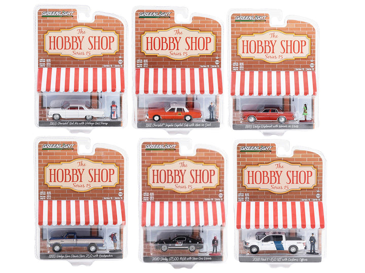 "The Hobby Shop" Set of 6 pieces Series 15 1/64 Diecast Model Cars by Greenlight-0