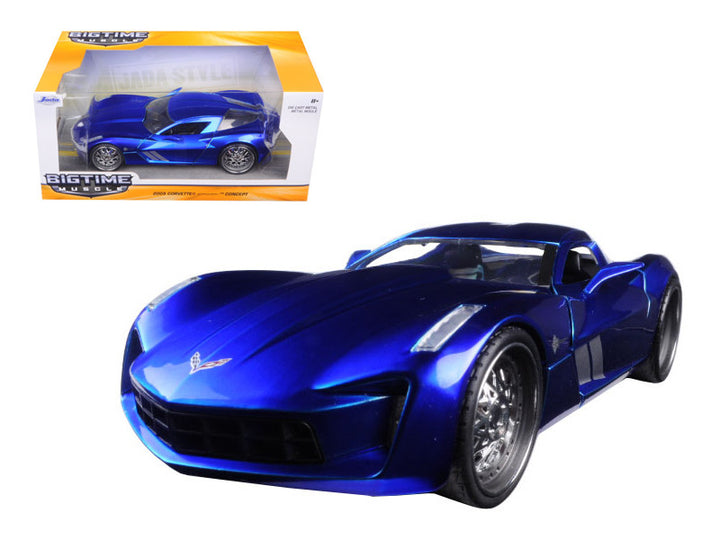 2009 Chevrolet Corvette Stingray Concept Blue 1/24 Diecast Model Car by Jada-0