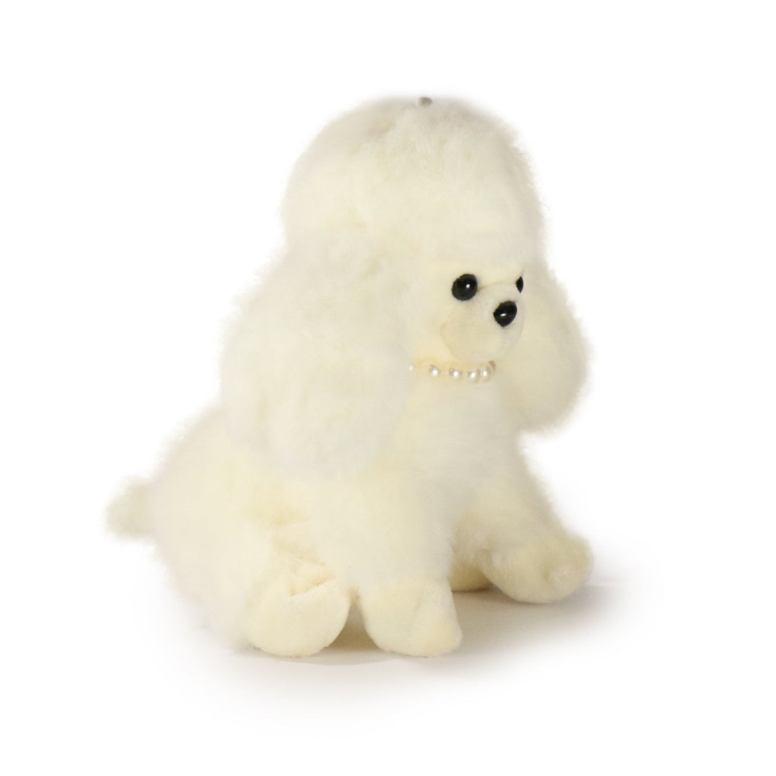 5-Inch Cream Color Chérie Poodle with Pearl Necklace 4