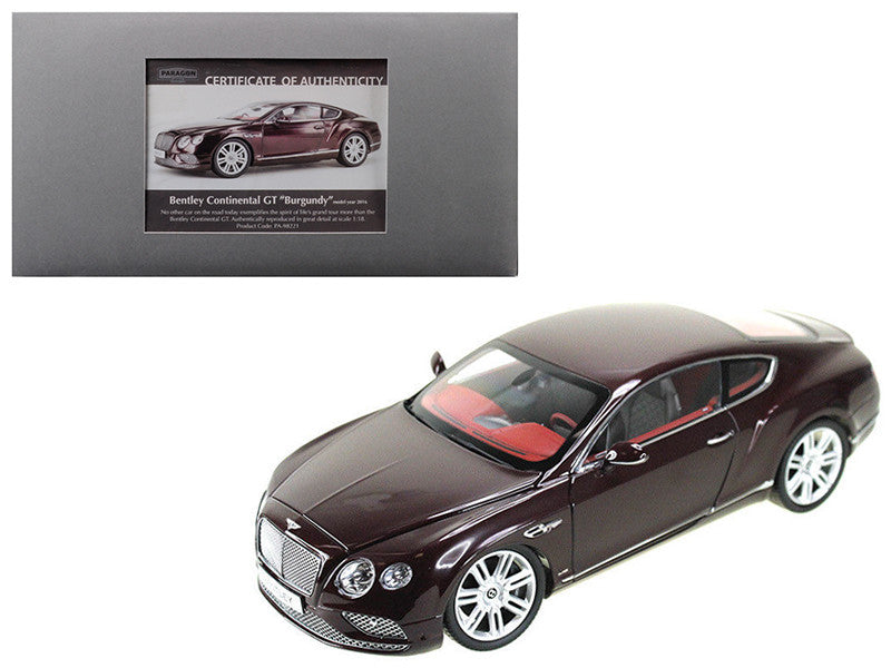 2016 Bentley Continental GT LHD Burgundy 1/18 Diecast Model Car by Paragon-0