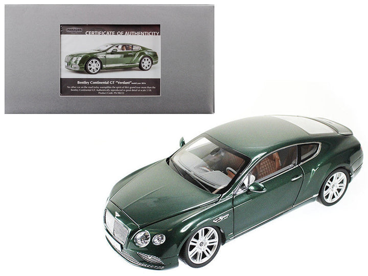 2016 Bentley Continental GT LHD Verdant Green 1/18 Diecast Model Car by Paragon-0