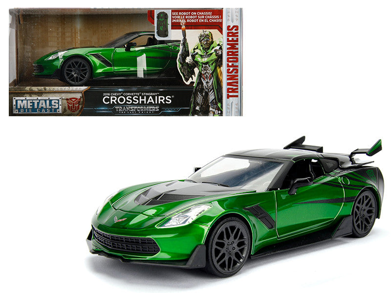 2016 Chevrolet Corvette Crosshairs Green From "Transformers" Movie 1/24 Diecast Model Car by Jada Metals-0