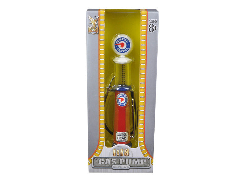 Pontiac Gasoline Vintage Gas Pump Cylinder 1/18 Diecast Replica by Road Signature-0