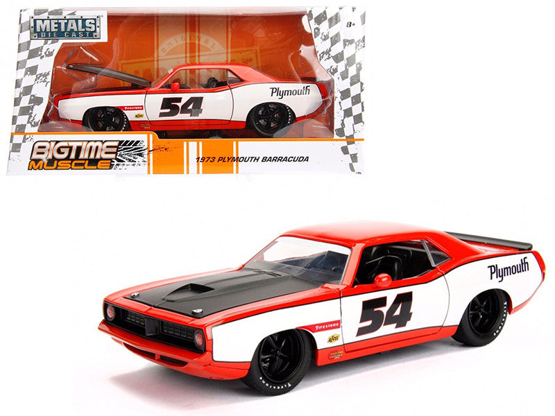 1973 Plymouth Barracuda #54 1/24 Diecast Model Car by Jada-0