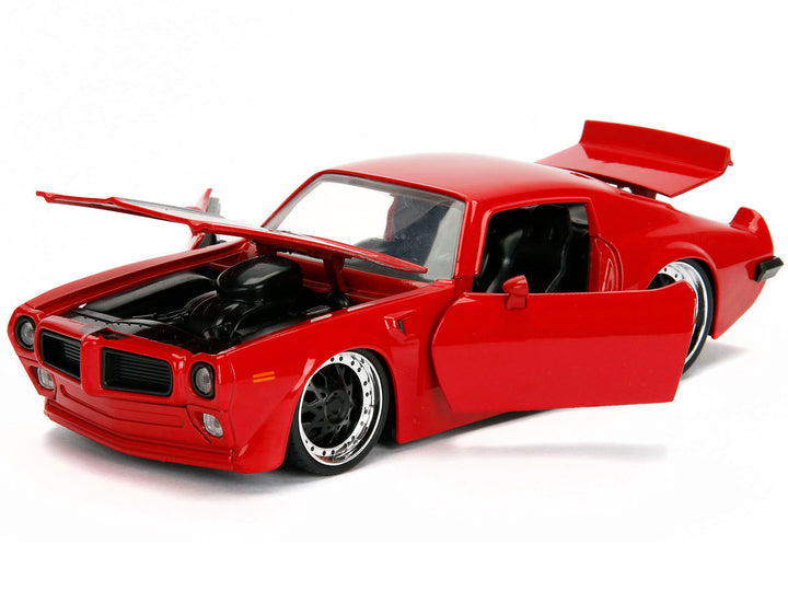 1972 Pontiac Firebird Red with Black Hood Stripe "Bigtime Muscle" Series 1/24 Diecast Model Car by Jada-1