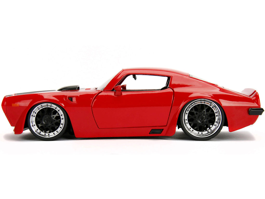 1972 Pontiac Firebird Red with Black Hood Stripe "Bigtime Muscle" Series 1/24 Diecast Model Car by Jada-2