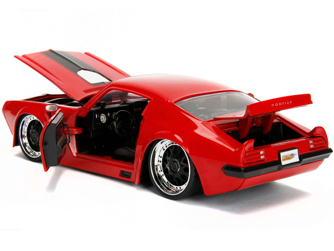 1972 Pontiac Firebird Red with Black Hood Stripe "Bigtime Muscle" Series 1/24 Diecast Model Car by Jada-3
