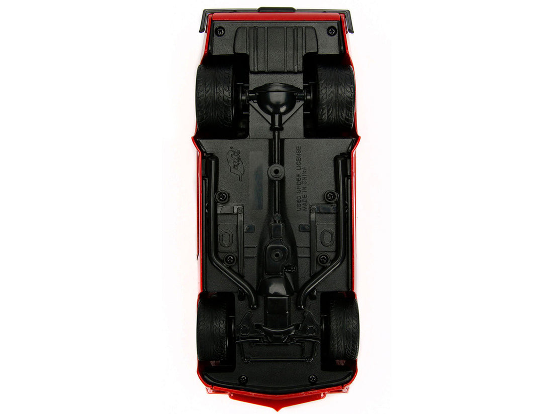 1972 Pontiac Firebird Red with Black Hood Stripe "Bigtime Muscle" Series 1/24 Diecast Model Car by Jada-4
