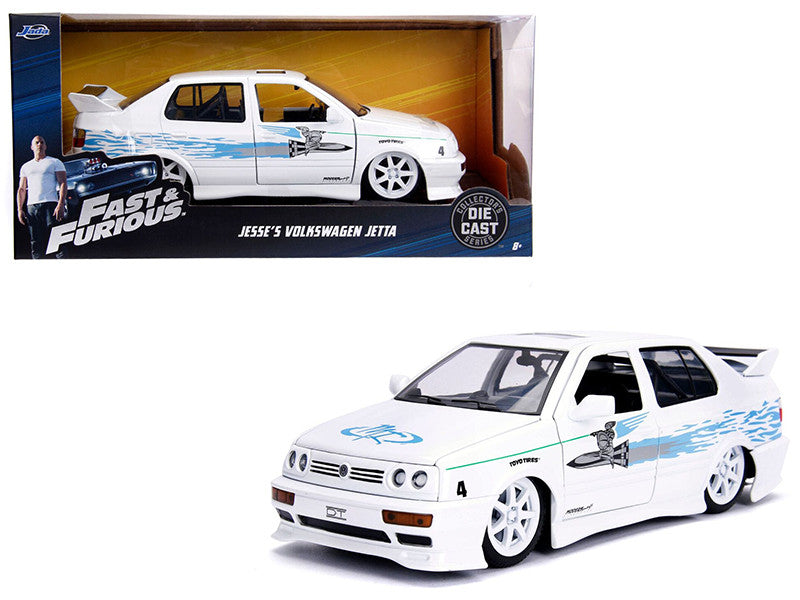Jesse's Volkswagen Jetta White with Graphics "Fast & Furious" Movie 1/24 Diecast Model Car by Jada-0