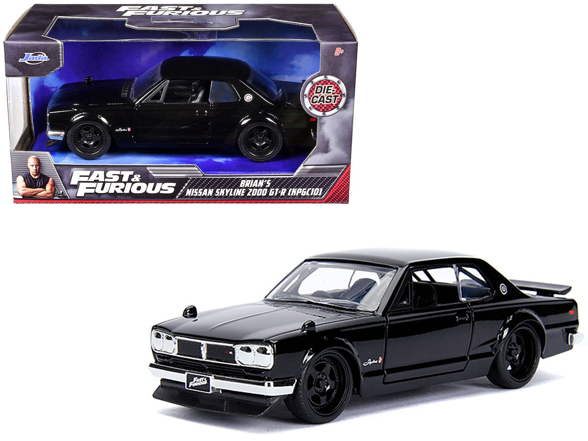 Brian's Nissan Skyline 2000 GT-R (KPGC10) Black "Fast & Furious" Movie 1/32 Diecast Model Car by Jada-2