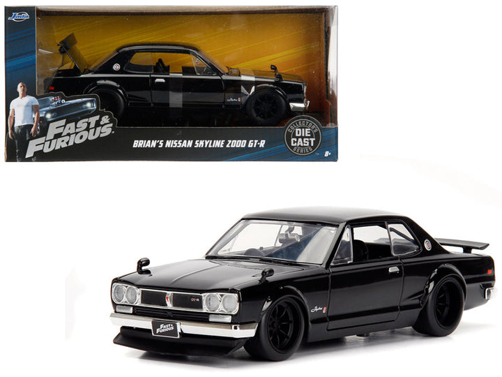 Brian's Nissan Skyline 2000 GT-R RHD (Right Hand Drive) Black "Fast & Furious" Movie 1/24 Diecast Model Car by Jada-0