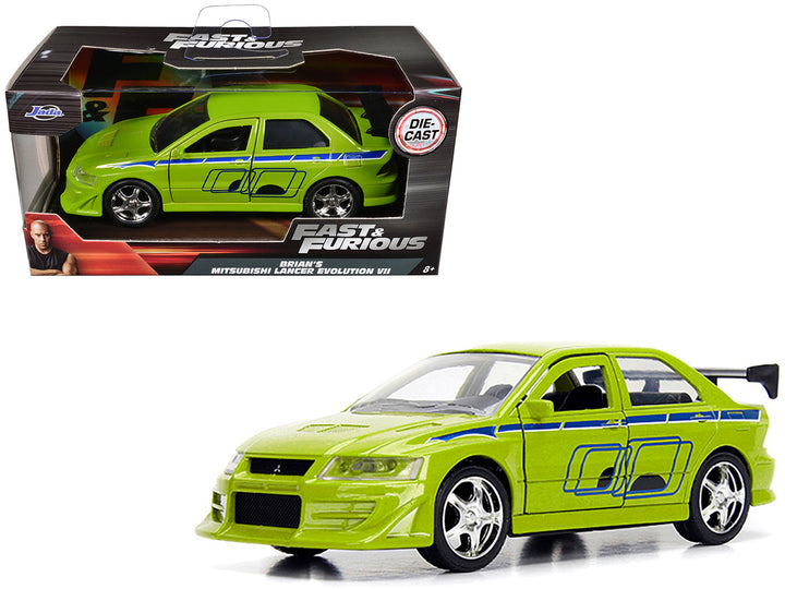 Brian's Mitsubishi Lancer Evolution VII Green "Fast & Furious" Movie 1/32 Diecast Model Car by Jada-0