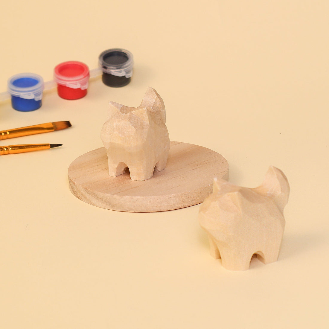 Hand-Carved Cat Painting Kit – Paint Two Cats, Create a Keychain 3