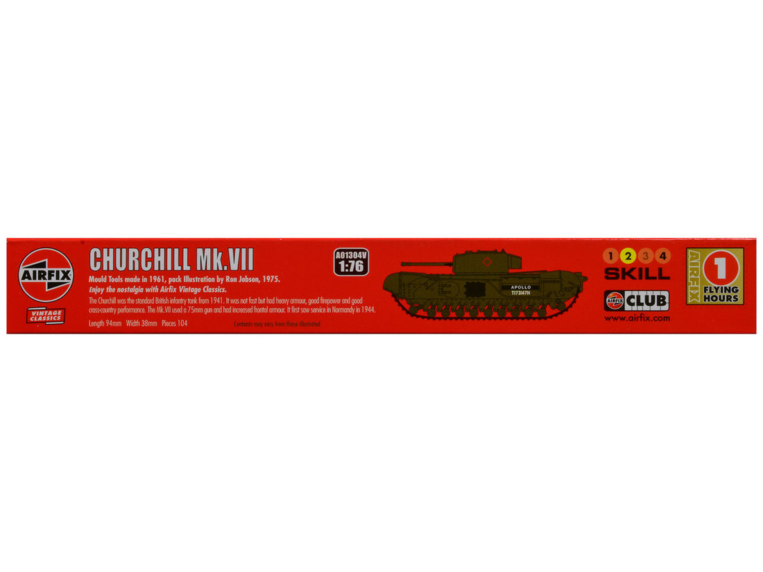 Level 2 Model Kit British Churchill Mk.VII Tank 1/76 Plastic Model Kit by Airfix-1