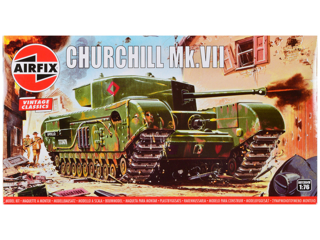 Level 2 Model Kit British Churchill Mk.VII Tank 1/76 Plastic Model Kit by Airfix-0