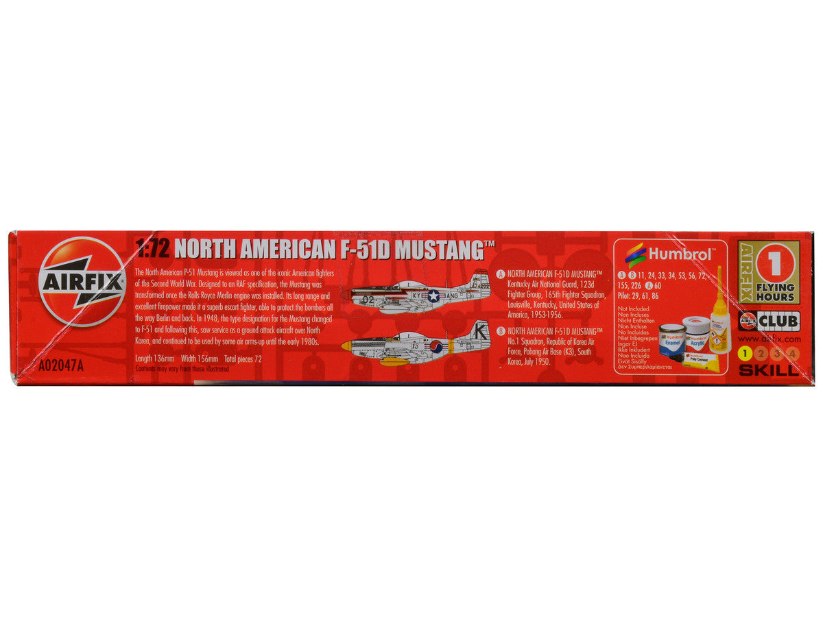 Level 1 Model Kit North American P-51D Mustang Fighter Aircraft with 2 Scheme Options 1/72 Plastic Model Kit by Airfix-2