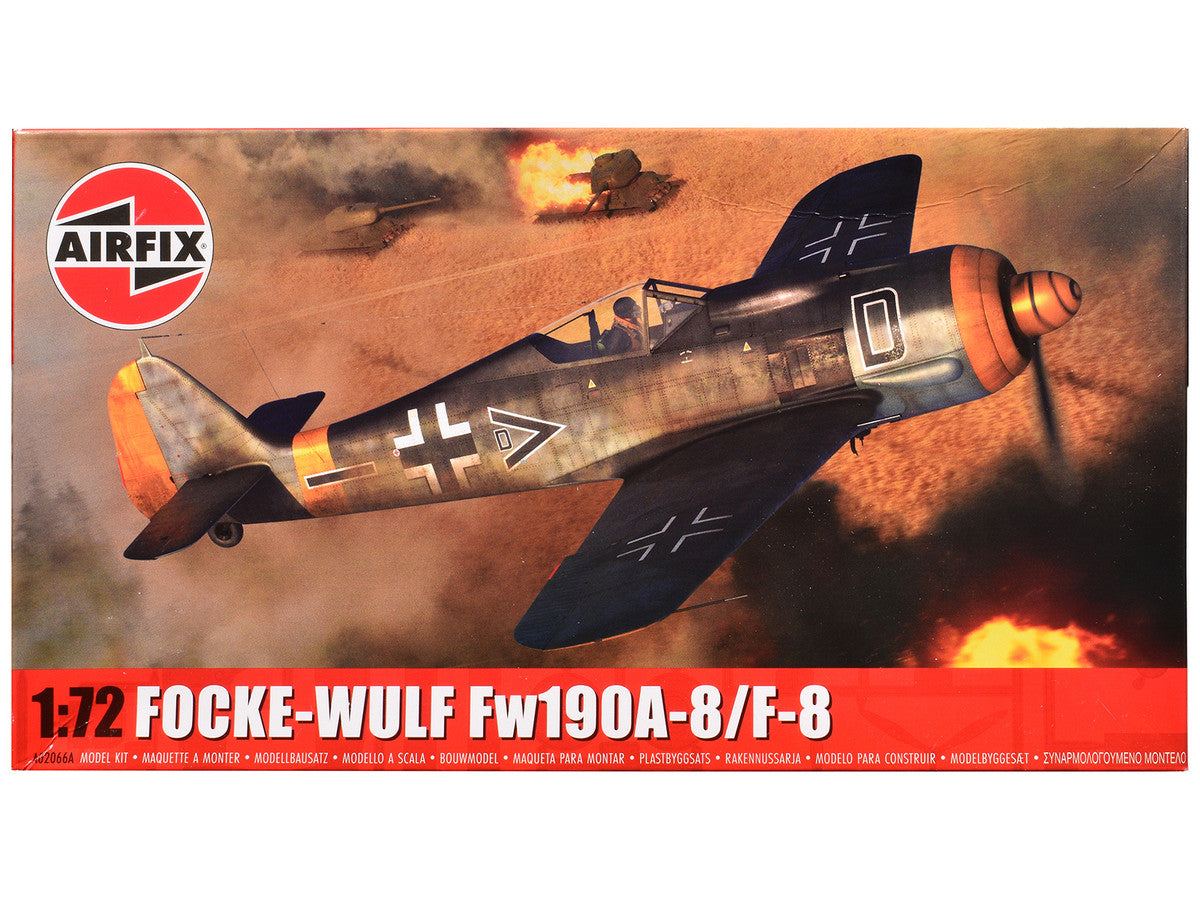 Level 1 Model Kit Focke-Wulf Fw190-A8/F-8 Fighter Aircraft with 2 Scheme Options 1/72 Plastic Model Kit by Airfix-0