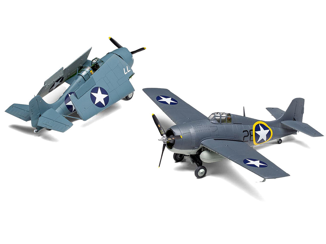 Level 2 Model Kit Grumman F4F-4 Wildcat Fighter Aircraft with 2 Scheme Options 1/72 Plastic Model Kit by Airfix-4