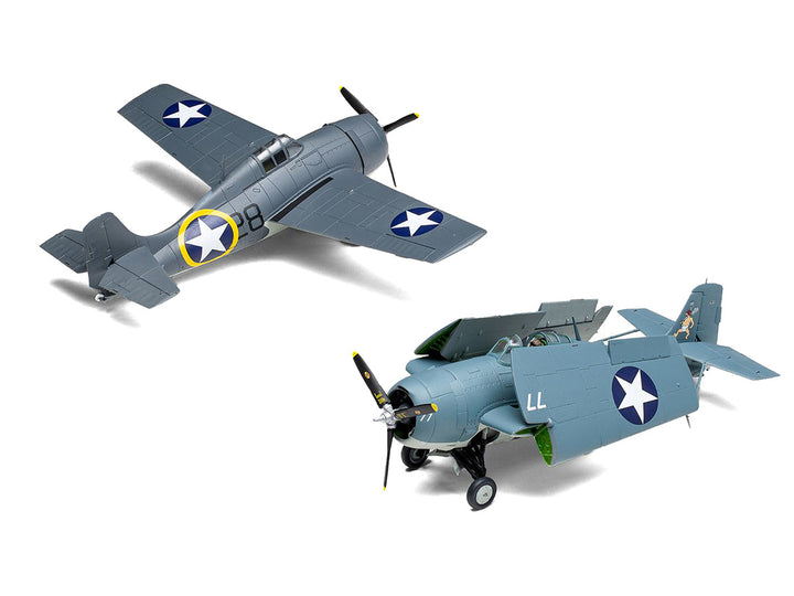 Level 2 Model Kit Grumman F4F-4 Wildcat Fighter Aircraft with 2 Scheme Options 1/72 Plastic Model Kit by Airfix-1