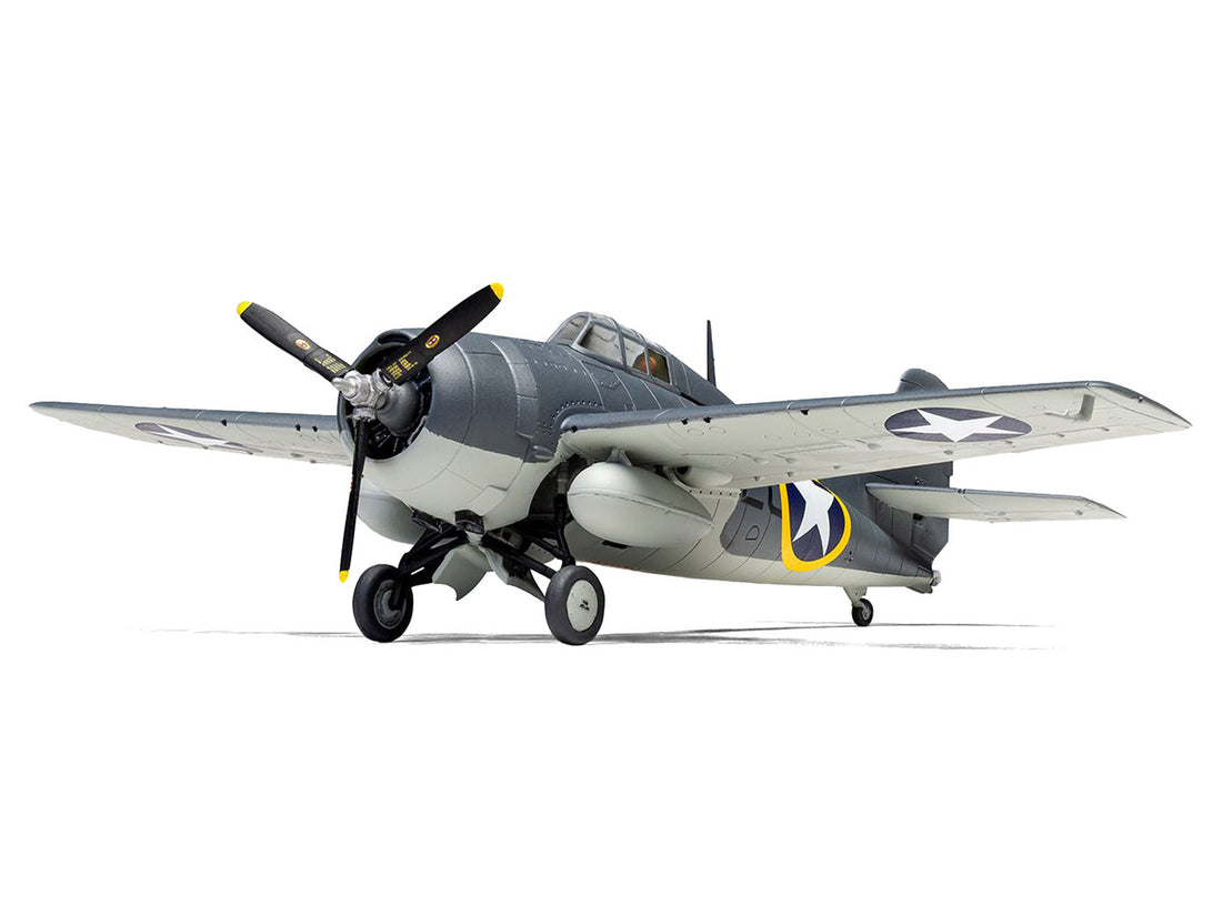 Level 2 Model Kit Grumman F4F-4 Wildcat Fighter Aircraft with 2 Scheme Options 1/72 Plastic Model Kit by Airfix-2