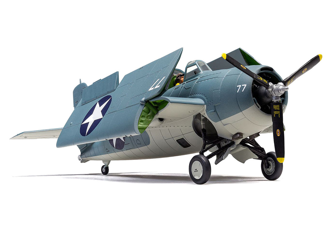 Level 2 Model Kit Grumman F4F-4 Wildcat Fighter Aircraft with 2 Scheme Options 1/72 Plastic Model Kit by Airfix-3