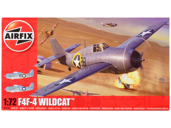 Level 2 Model Kit Grumman F4F-4 Wildcat Fighter Aircraft with 2 Scheme Options 1/72 Plastic Model Kit by Airfix-0