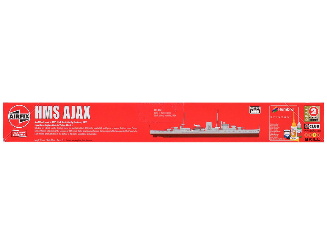 Level 3 Model Kit HMS Ajax Light Cruiser 1/600 Plastic Model Kit by Airfix-1