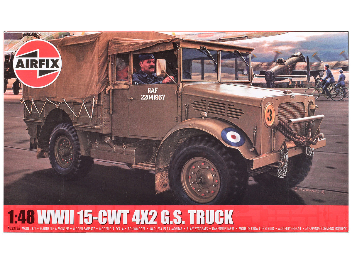Level 2 Model Kit WWII 15-cwt 4x2 General Service Truck with 2 Scheme Options 1/48 Plastic Model Kit by Airfix-0