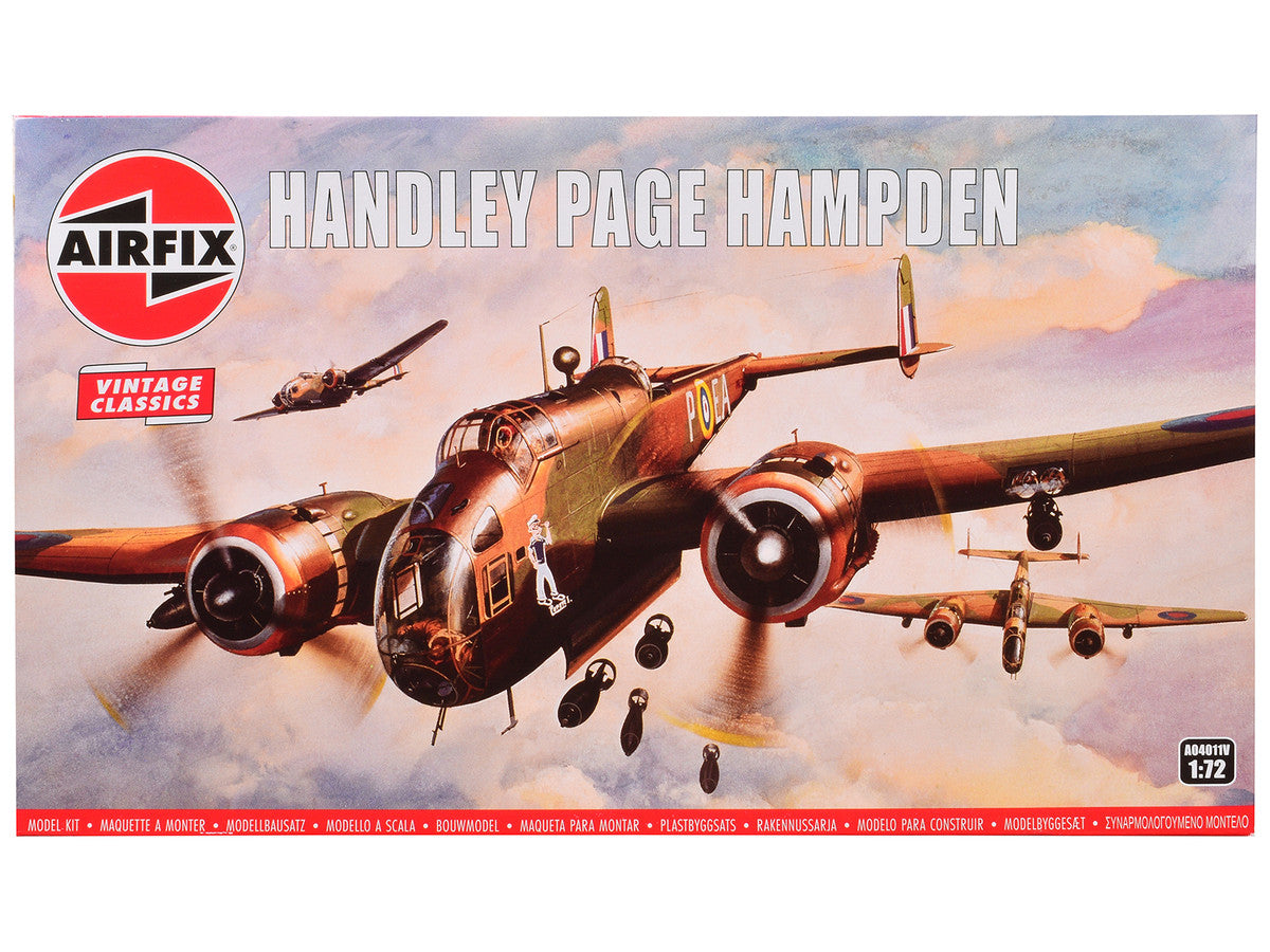 Level 2 Model Kit Handley Page Hampden Bomber Aircraft 1/72 Plastic Model Kit by Airfix-0