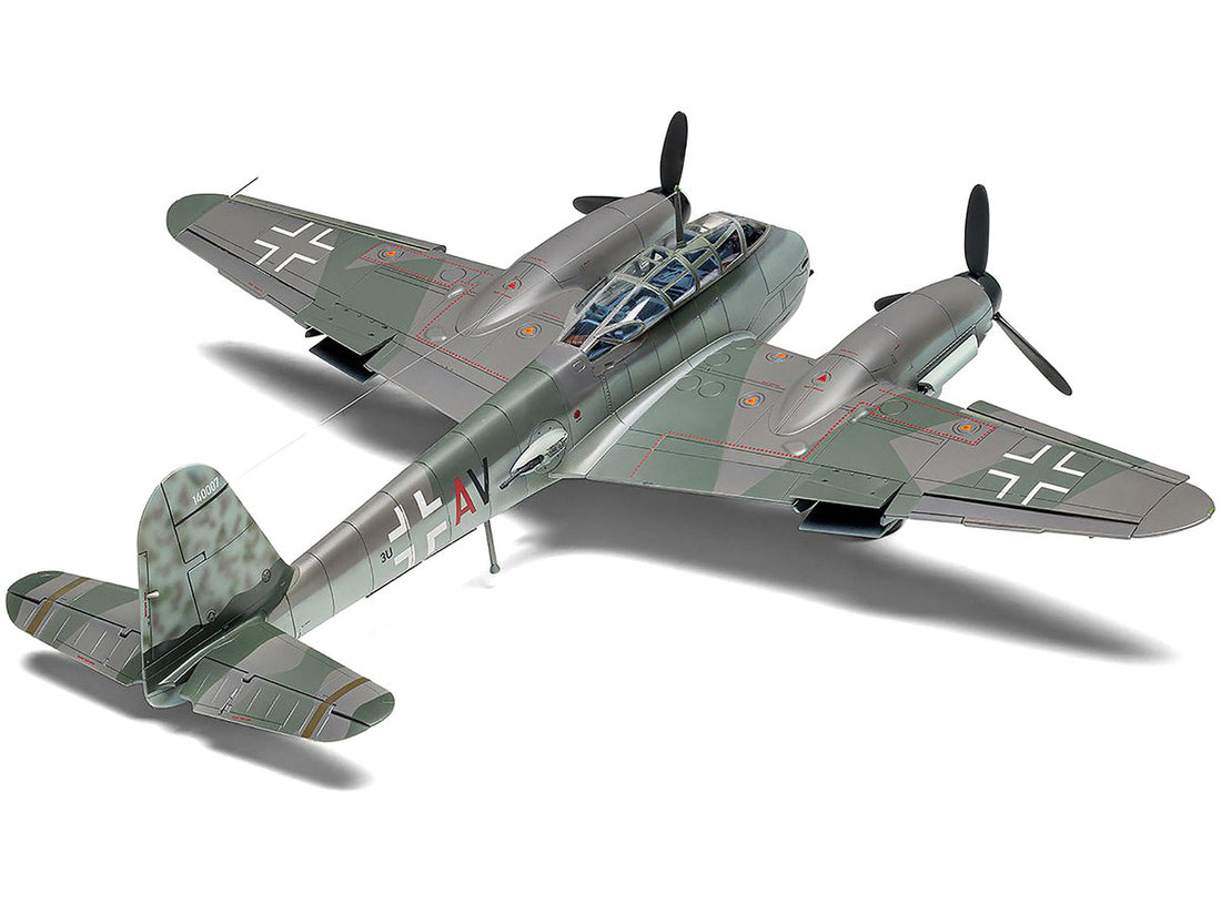 Level 2 Model Kit Messerschmitt Me410A-1/U2 & U4 Fighter-Bomber Aircraft with 2 Scheme Options 1/72 Plastic Model Kit by Airfix-3