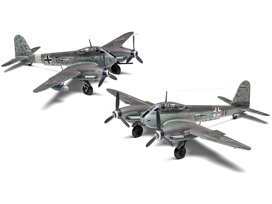 Level 2 Model Kit Messerschmitt Me410A-1/U2 & U4 Fighter-Bomber Aircraft with 2 Scheme Options 1/72 Plastic Model Kit by Airfix-2