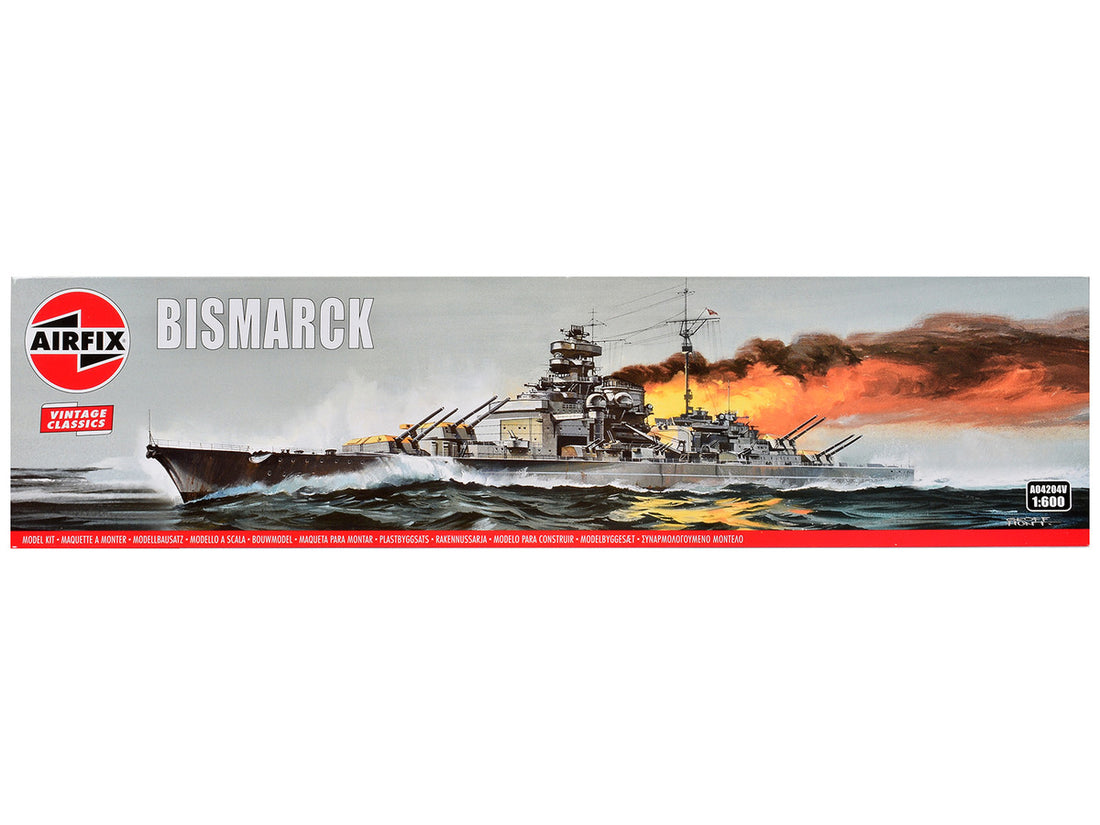 Level 3 Model Kit German Battleship Bismarck 1/600 Plastic Model Kit by Airfix-0