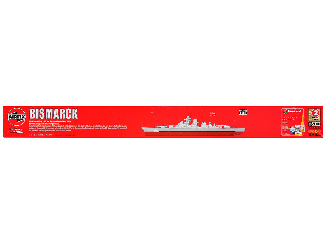 Level 3 Model Kit German Battleship Bismarck 1/600 Plastic Model Kit by Airfix-2