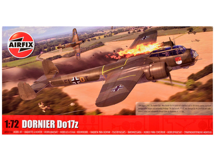 Level 3 Model Kit Dornier Do 17z Bomber Aircraft with 2 Scheme Options 1/72 Plastic Model Kit by Airfix-0