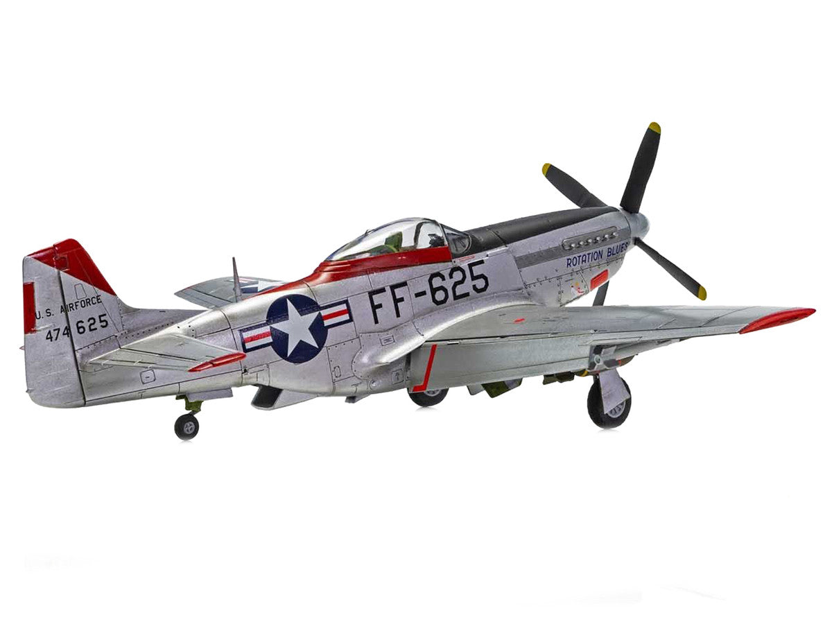 Level 2 Model Kit North American F-51D Mustang Fighter Aircraft with 3 Scheme Options 1/48 Plastic Model Kit by Airfix-2