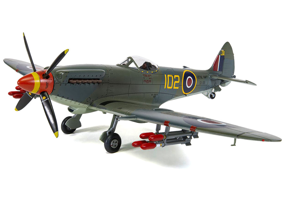 Level 3 Model Kit Supermarine Seafire F.XVII Fighter Aircraft with 3 Scheme Options 1/48 Plastic Model Kit by Airfix-2