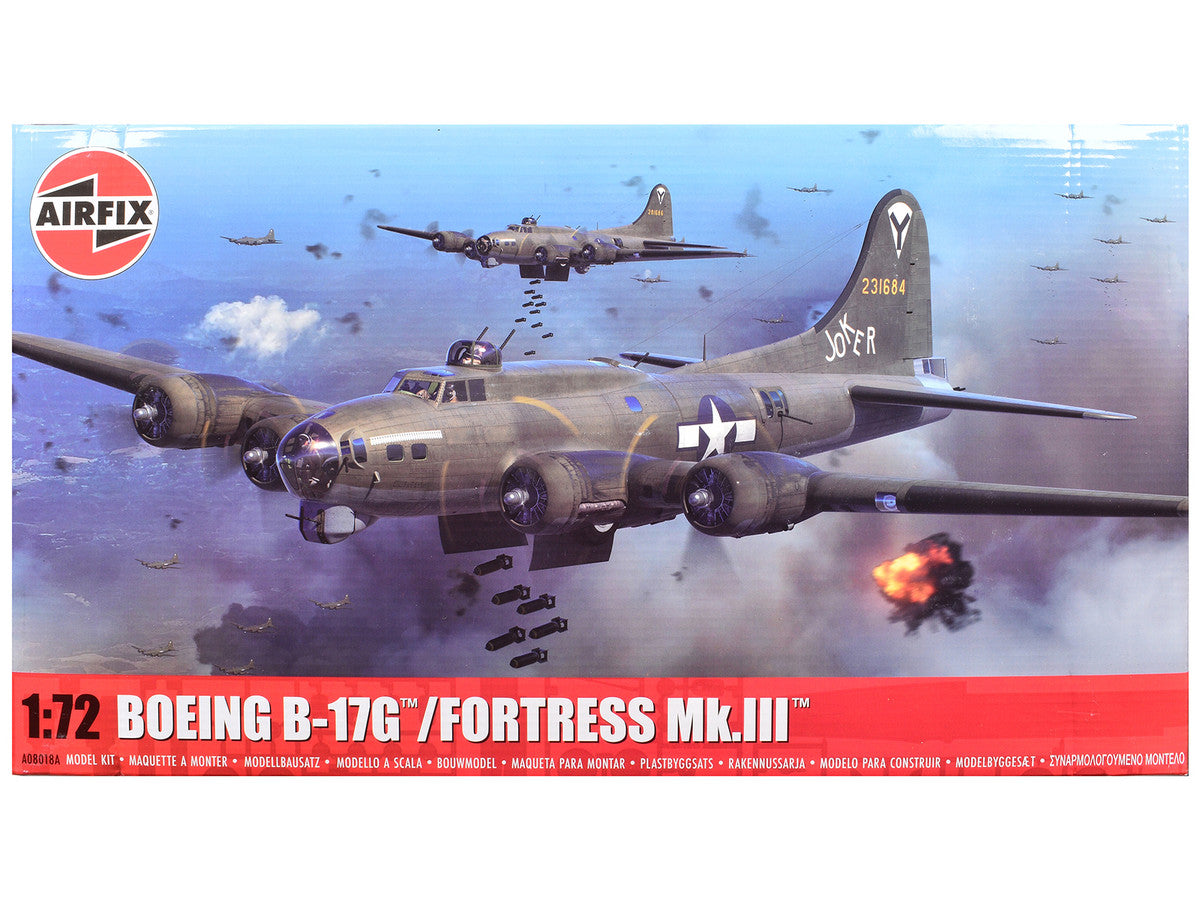 Level 3 Model Kit Boeing B-17G/Fortress Mk.III Aircraft with 2 Scheme Options 1/72 Plastic Model Kit by Airfix-0