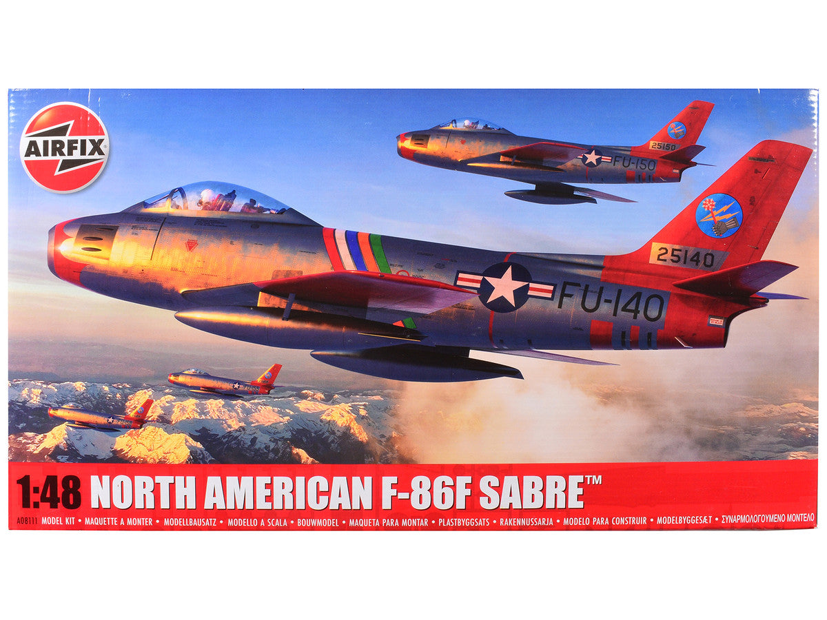 Level 2 Model Kit North American F-86F Sabre Aircraft with 2 Scheme Options 1/48 Plastic Model Kit by Airfix-4