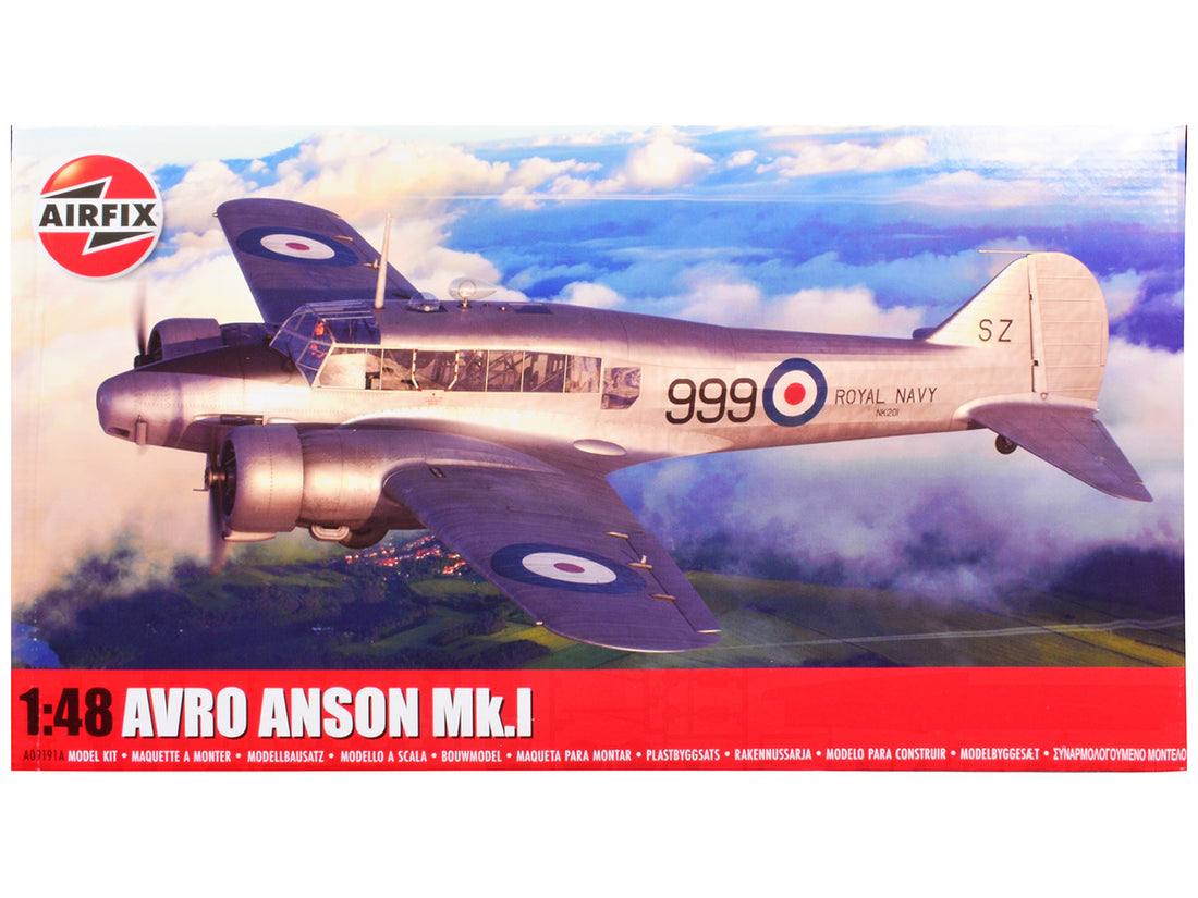 Level 3 Model Kit Avro Anson Mk.I Aircraft with 3 Scheme Options 1/48 Plastic Model Kit by Airfix-0