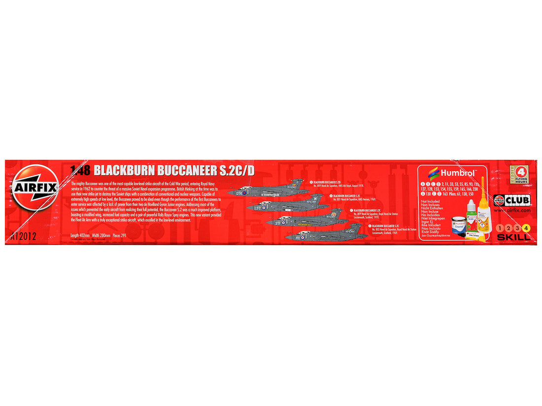 Level 4 Model Kit Blackburn Buccaneer S.2C/D Attack Aircraft with 4 Scheme Options 1/48 Plastic Model Kit by Airfix-1