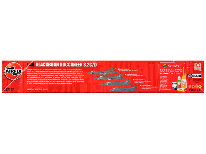 Level 4 Model Kit Blackburn Buccaneer S.2C/D Attack Aircraft with 4 Scheme Options 1/48 Plastic Model Kit by Airfix-1