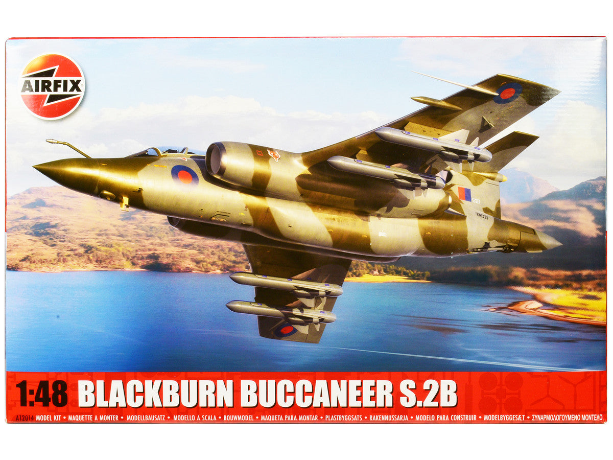Level 4 Model Kit Blackburn Buccaneer S.2B Aircraft with 3 Scheme Options 1/48 Plastic Model Kit by Airfix-0