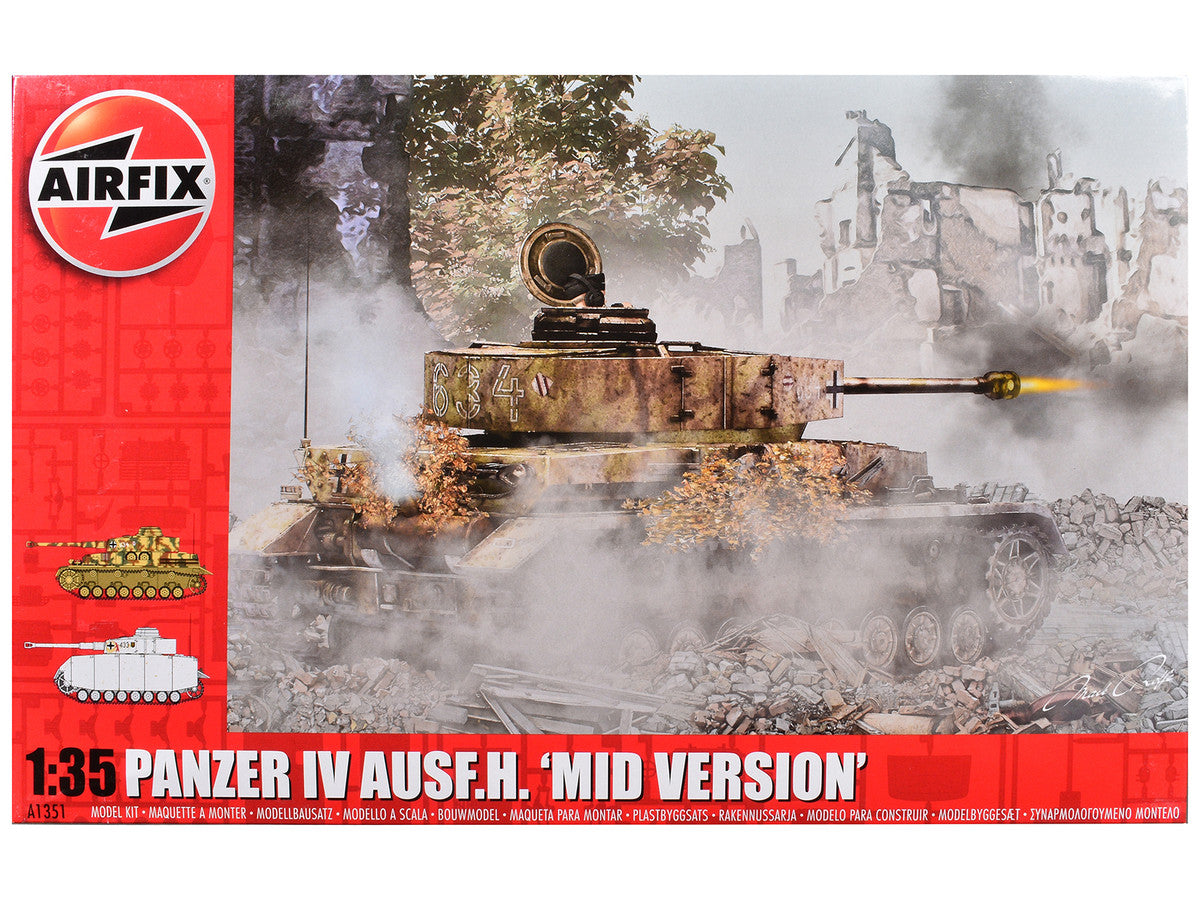 Level 3 Model Kit Panzer IV Ausf.H "Mid Version" Tank with 2 Scheme Options (Level 3) 1/35 Plastic Model Kit by Airfix-0