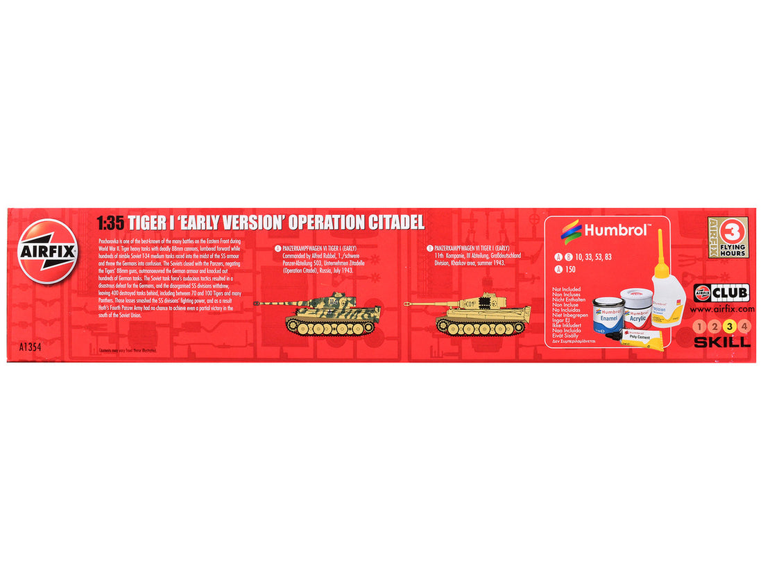 Level 3 Model Kit Tiger I Early Version Tank "Operation Citadel" with 2 Scheme Options (Level 3) 1/35 Plastic Model Kit by Airfix-1