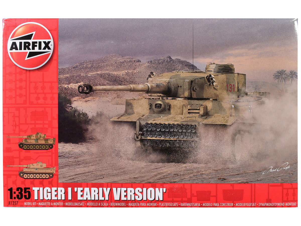 Level 3 Model Kit Tiger I "Early Version" Tank with 2 Scheme Options 1/35 Plastic Model Kit by Airfix-0